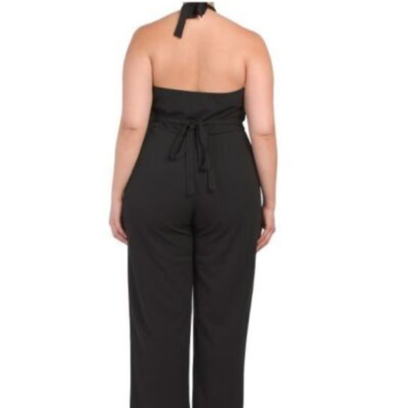 bebe  Black Halter Jumpsuit  size 1X - Picture 5 of 5